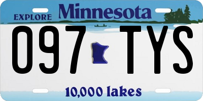 MN license plate 097TYS