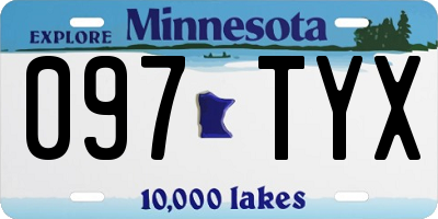 MN license plate 097TYX