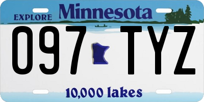 MN license plate 097TYZ