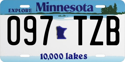 MN license plate 097TZB