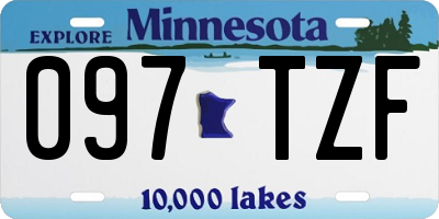 MN license plate 097TZF