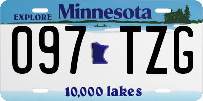 MN license plate 097TZG