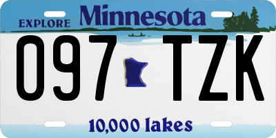 MN license plate 097TZK