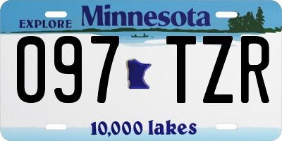 MN license plate 097TZR