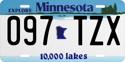 MN license plate 097TZX