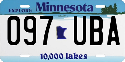 MN license plate 097UBA