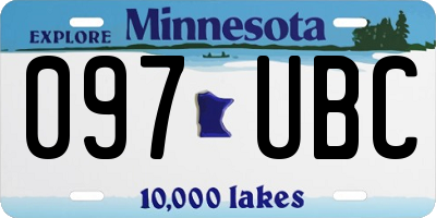 MN license plate 097UBC