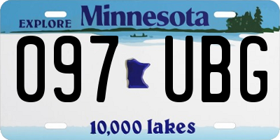 MN license plate 097UBG