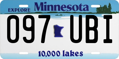 MN license plate 097UBI