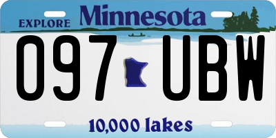 MN license plate 097UBW