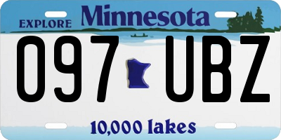 MN license plate 097UBZ