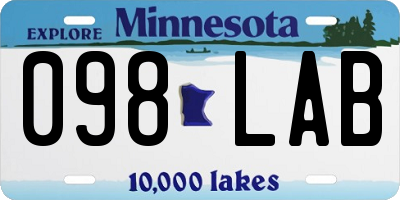 MN license plate 098LAB