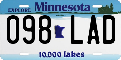 MN license plate 098LAD