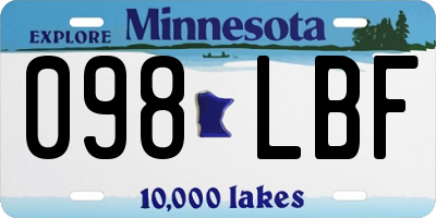 MN license plate 098LBF
