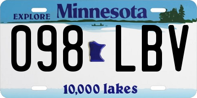 MN license plate 098LBV