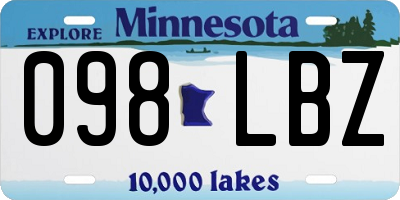MN license plate 098LBZ