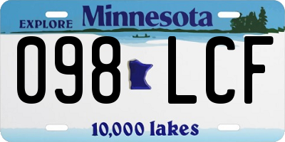 MN license plate 098LCF