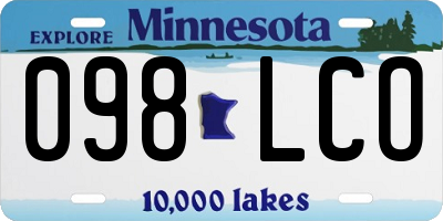 MN license plate 098LCO