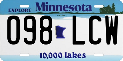 MN license plate 098LCW