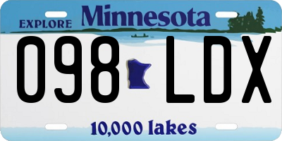MN license plate 098LDX