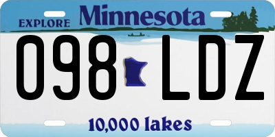 MN license plate 098LDZ