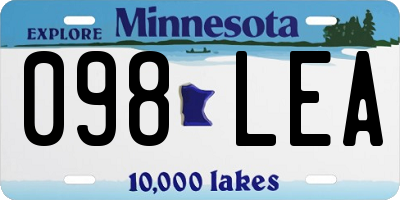MN license plate 098LEA