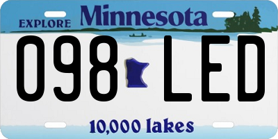 MN license plate 098LED