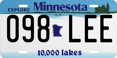 MN license plate 098LEE