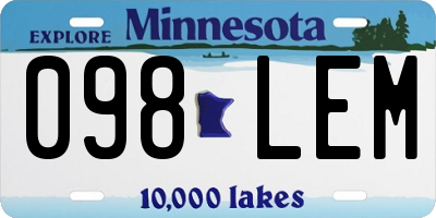 MN license plate 098LEM