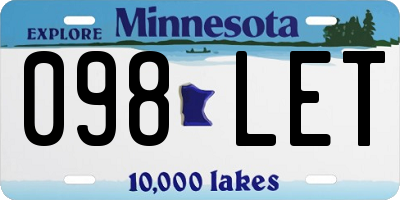 MN license plate 098LET