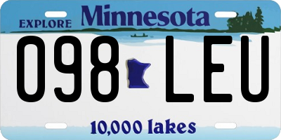 MN license plate 098LEU