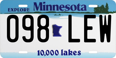 MN license plate 098LEW