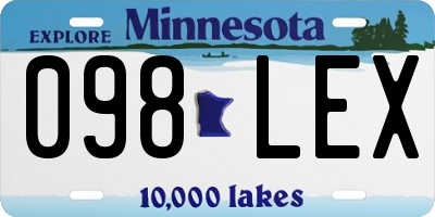 MN license plate 098LEX