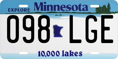 MN license plate 098LGE
