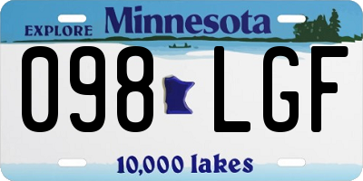 MN license plate 098LGF