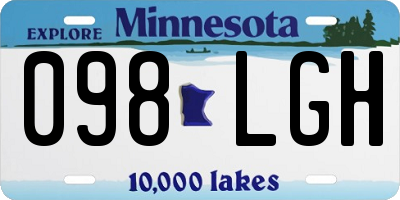 MN license plate 098LGH