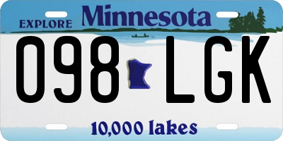 MN license plate 098LGK