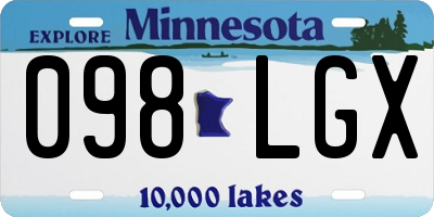 MN license plate 098LGX