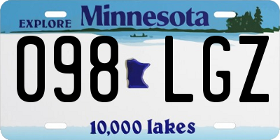 MN license plate 098LGZ