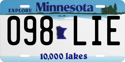MN license plate 098LIE