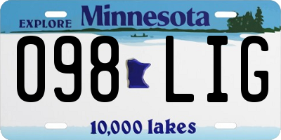 MN license plate 098LIG