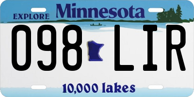 MN license plate 098LIR