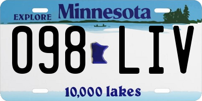 MN license plate 098LIV