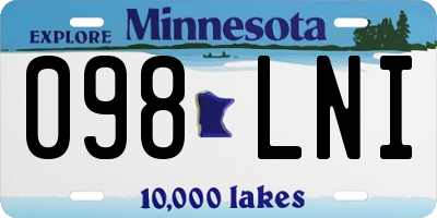 MN license plate 098LNI