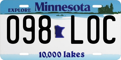 MN license plate 098LOC