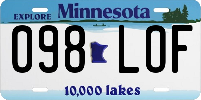 MN license plate 098LOF