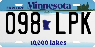 MN license plate 098LPK