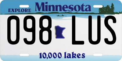 MN license plate 098LUS
