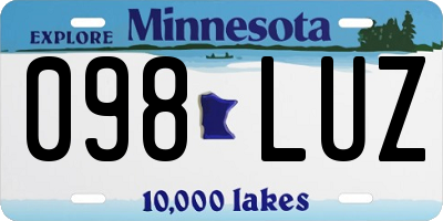 MN license plate 098LUZ