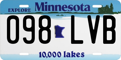 MN license plate 098LVB